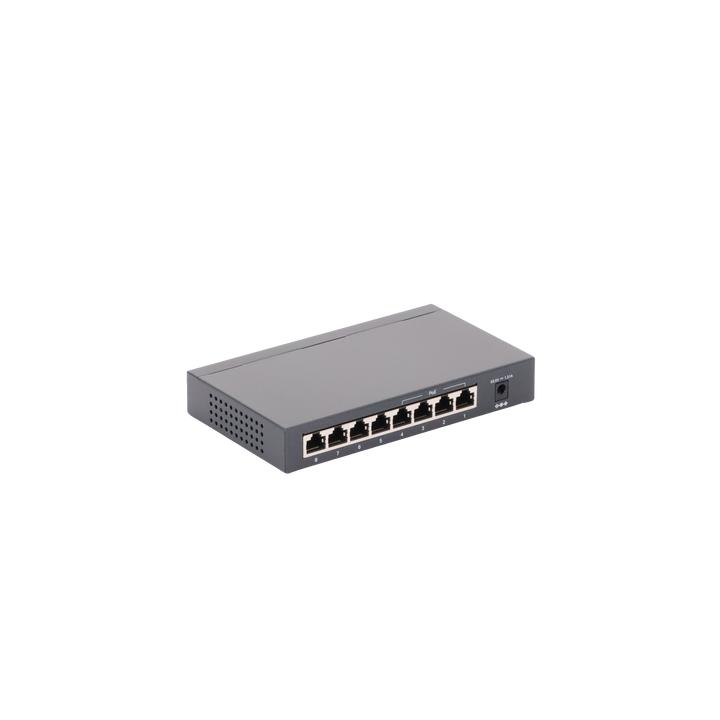 Switch Gigabit PoE+ no administrable de 8 puertos 10/100/1000 Mbps, solo 4 puertos PoE, para escritorio