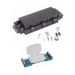 Caja de Distribución de Fibra Óptica Horizontal, Hasta 96 Empalmes, Exterior IP68, 2 Puertos de Entrada y Salida