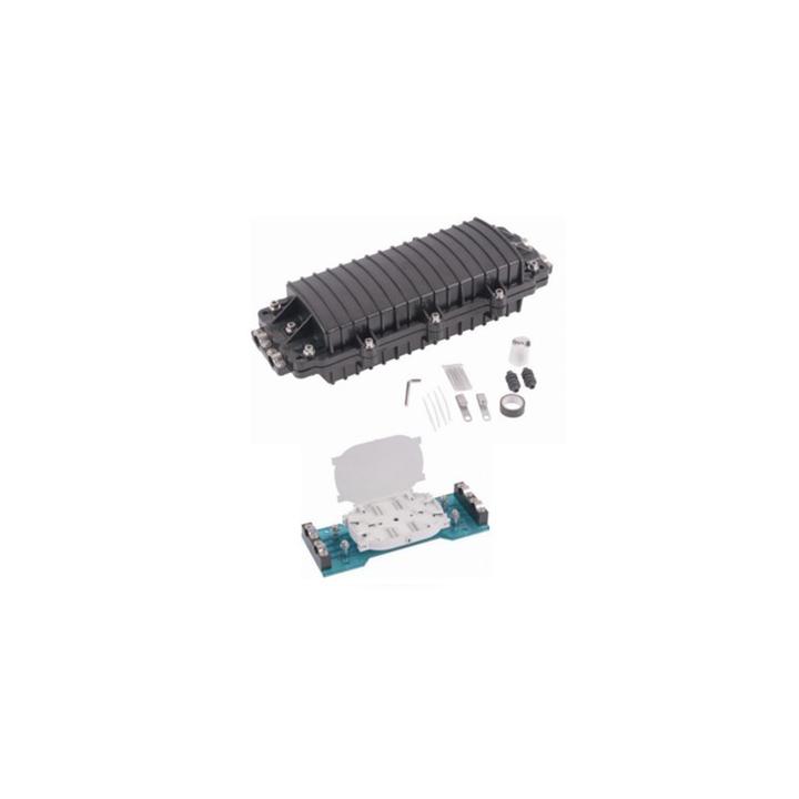 Caja de Distribución de Fibra Óptica Horizontal, Hasta 96 Empalmes, Exterior IP68, 2 Puertos de Entrada y Salida