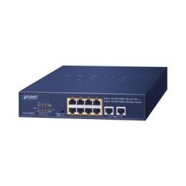 Switch de Escritorio No Administrable / 8 Puertos 10/100/1000T PoE+ 802.3at / 2 Puertos Uplink 10/100/1000T /