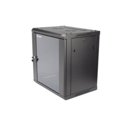 Gabinete para Montaje en Pared - Piso / Puerta de Cristal Templado / Cuerpo Fijo / 12 Unidades de Rack / 19" /