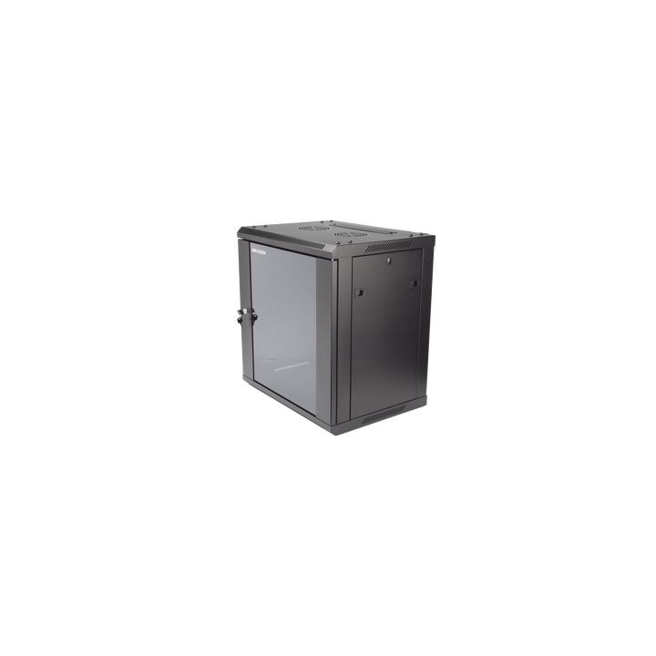 Gabinete para Montaje en Pared - Piso / Puerta de Cristal Templado / Cuerpo Fijo / 12 Unidades de Rack / 19" /