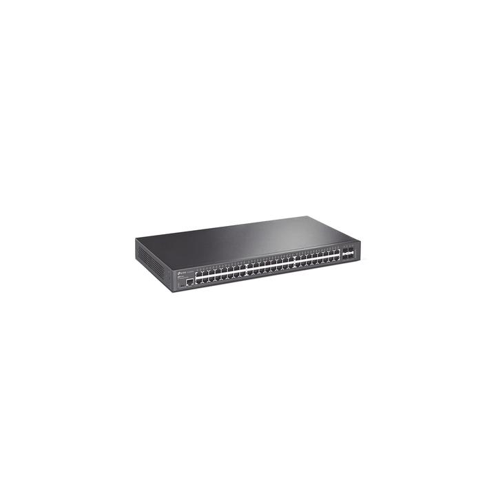 Switch Omada SDN Administrable / 48 puertos Gigabit y 4 puertos SFP+ / Funciones sFlow, QinQ y QoS / Administración