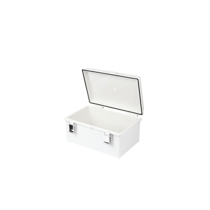 Gabinete de Plástico ABS, Uso en Intemperie IP66 (190 x 290 x 140 mm) cierre por broche Inoxidable y Permite Cerrado