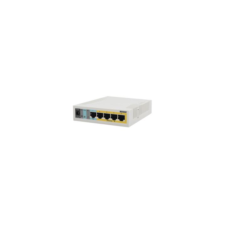 (RB260GSP) Switch Mikrotik 5 puertos PoE (Pasivo) (1in/4out) Gigabit Ethernet y 1 SFP