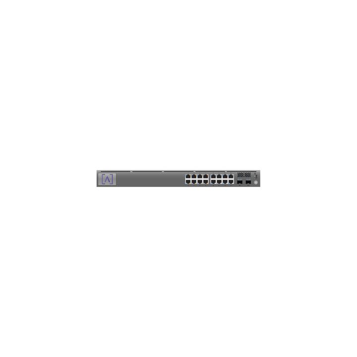 Switch Gigabit PoE+ Administrable / 16 puertos 10/100/1000 Mbps + 2 Puertos SFP Uplink / Presupuesto PoE hasta 120W /
