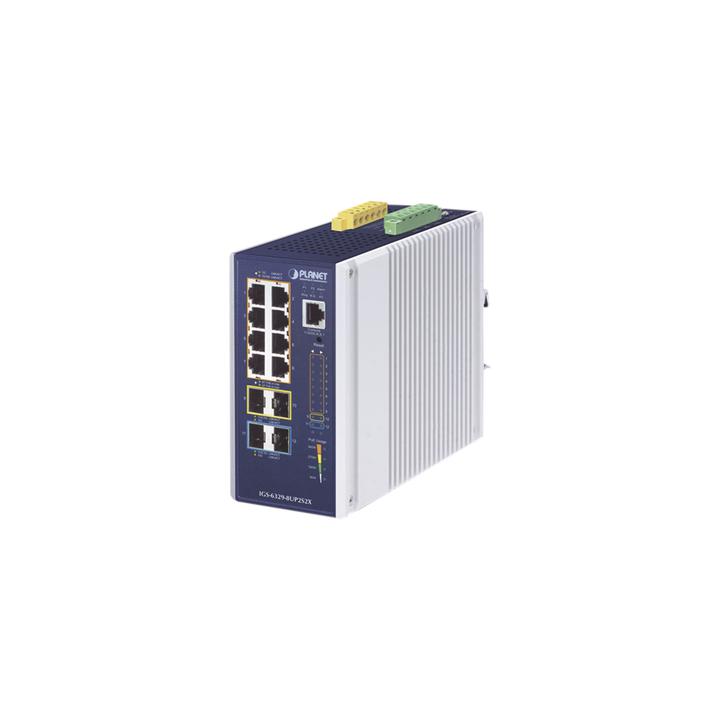 Switch Industrial Administrable Capa 3, Con 8 Puertos PoE Gigabit 802.3bt, 2 Puertos SFP de 1 G / 2.5 G, 2 Puertos SFP
