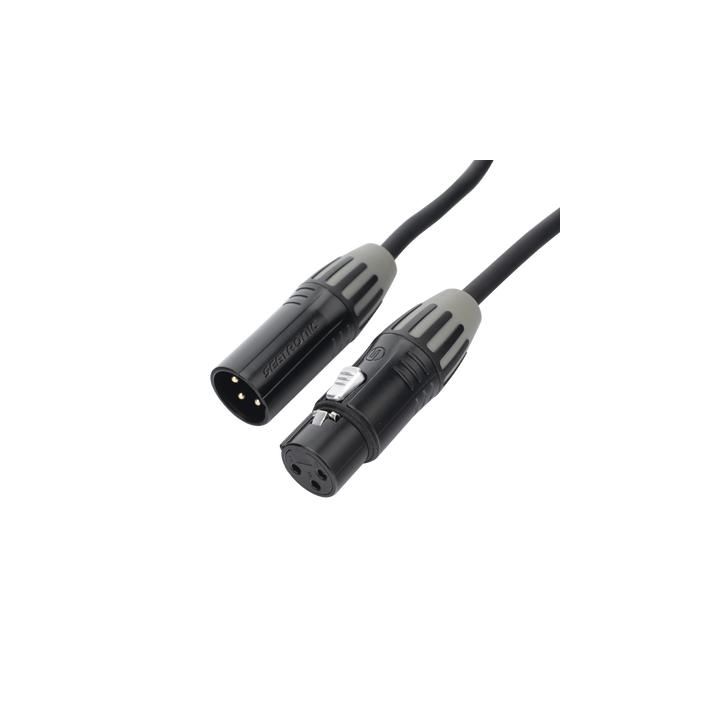 Cable XLR | 3 polos | Conector Hembra-Macho | Serie M | Carcasa Negra | Contactos Dorados | Ideal para Microfonía |