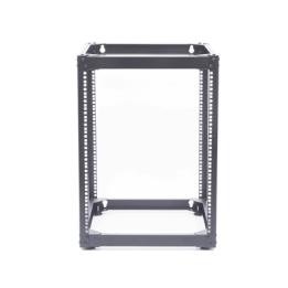 Rack Abierto de 4 Postes Instalación Pared o Piso de 14 Unidades, Ideal para Equipo de Audio!