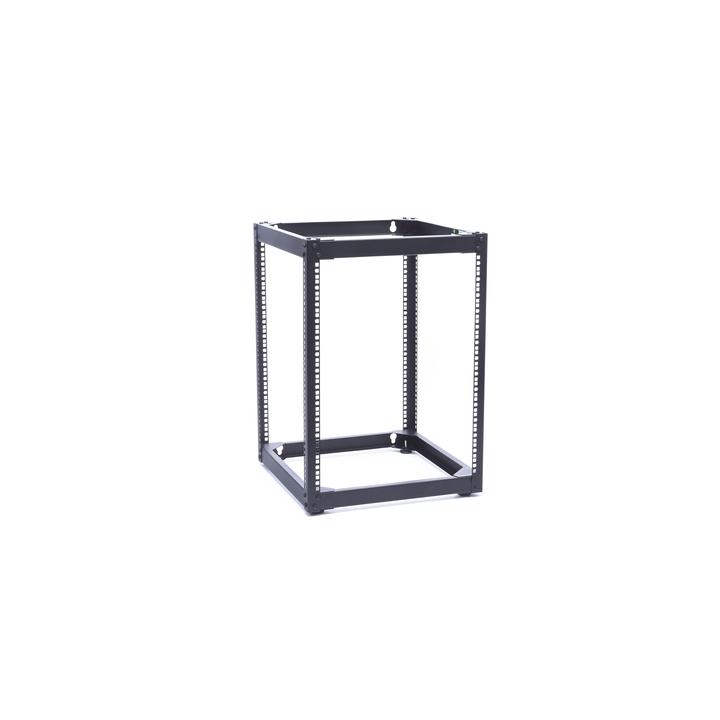 Rack Abierto de 4 Postes Instalación Pared o Piso de 14 Unidades, Ideal para Equipo de Audio!