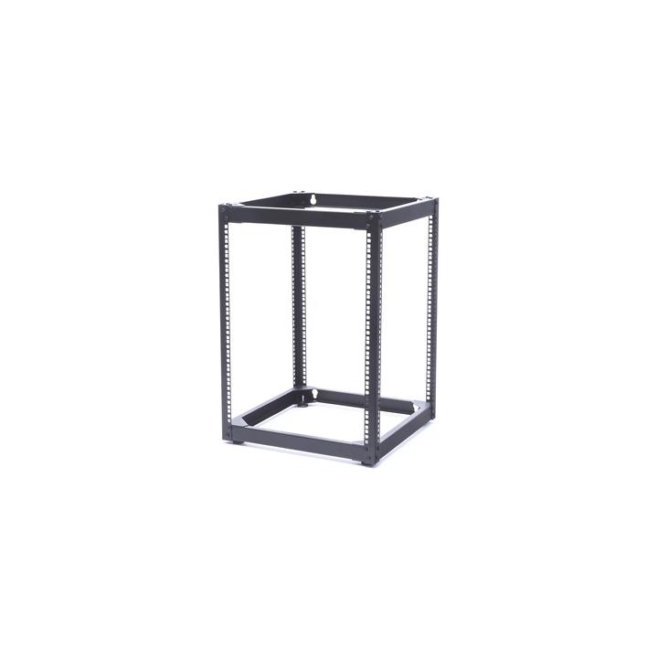 Rack Abierto de 4 Postes Instalación Pared o Piso de 14 Unidades, Ideal para Equipo de Audio!