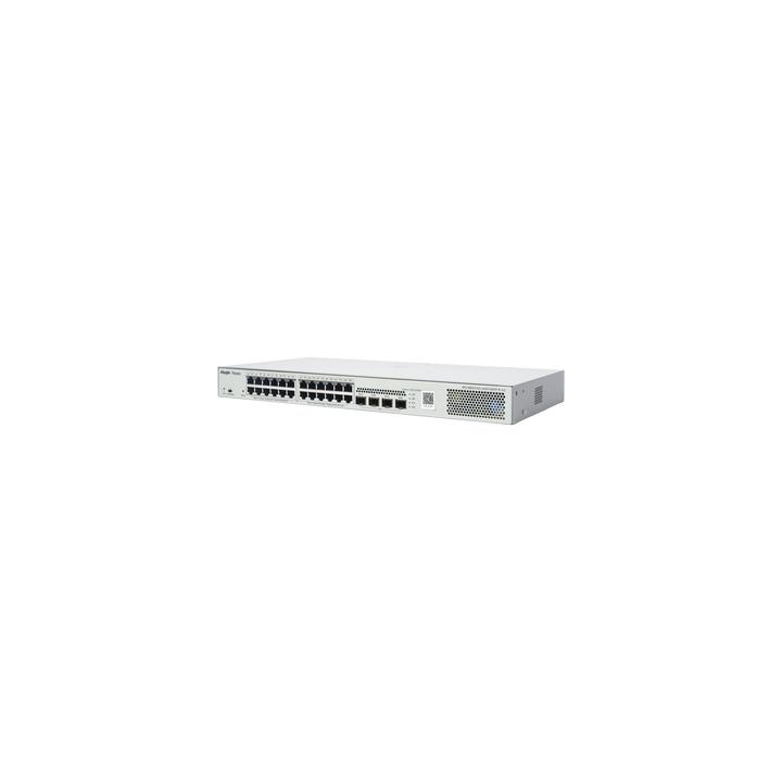 Switch Administrable L2 PoE+ hasta 370W, 24 Puertos Eth 1G, 4 puertos SFP 1G, Administración Remota en la Nube.