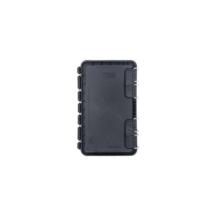 Caja de Distribución de Fibra Óptica, Hasta 96 Empalmes, Exterior IP65, Color Negro