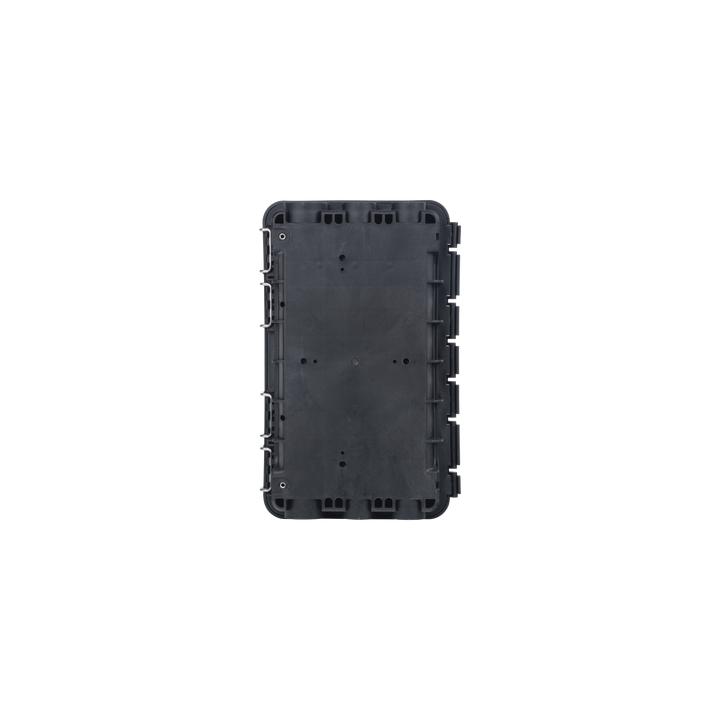 Caja de Distribución de Fibra Óptica, Hasta 96 Empalmes, Exterior IP65, Color Negro