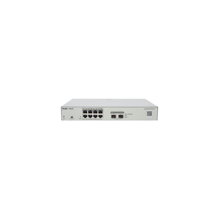 Switch Administrable PoE Capa 2 con 8 puertos Gigabit PoE 802.3af/at + 2 SFP para fibra 1Gb, gestión gratuita desde la