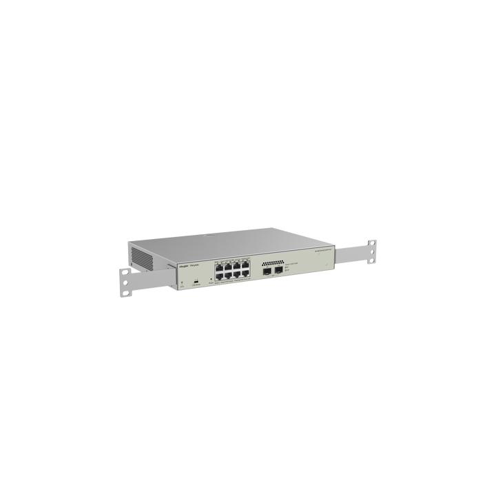 Switch Administrable PoE Capa 2 con 8 puertos Gigabit PoE 802.3af/at + 2 SFP para fibra 1Gb, gestión gratuita desde la
