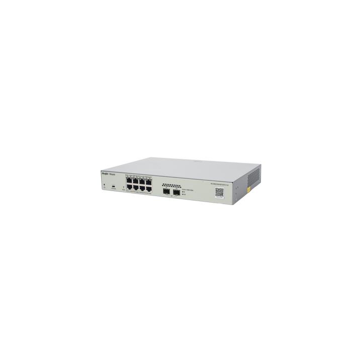 Switch Administrable PoE Capa 2 con 8 puertos Gigabit PoE 802.3af/at + 2 SFP para fibra 1Gb, gestión gratuita desde la
