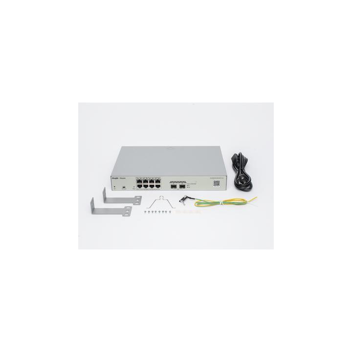 Switch Administrable PoE Capa 2 con 8 puertos Gigabit PoE 802.3af/at + 2 SFP para fibra 1Gb, gestión gratuita desde la