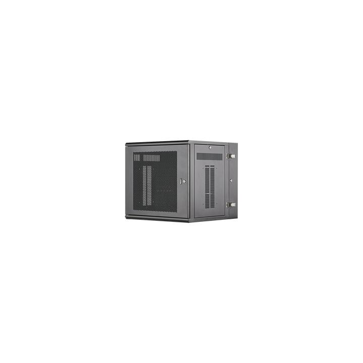 Gabinete PanZone de Montaje en Pared, de 19in, Puerta Ventilada, 12 UR, 635mm de Profundidad, Color Negro