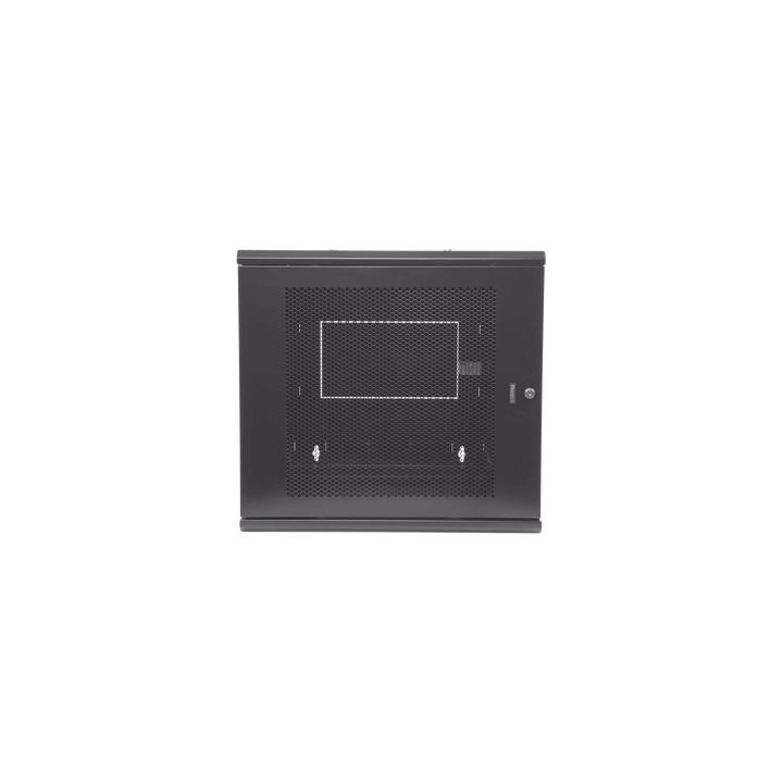 Gabinete PanZone de Montaje en Pared, de 19in, Puerta Ventilada, 12 UR, 635mm de Profundidad, Color Negro
