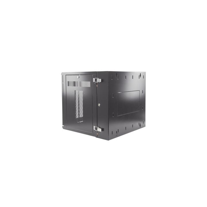 Gabinete PanZone de Montaje en Pared, de 19in, Puerta Ventilada, 12 UR, 635mm de Profundidad, Color Negro