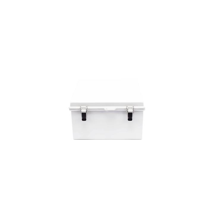 Gabinete de Plástico ABS, Uso en Intemperie ip66 (300 x 300 x 180 mm) Cierre por Broche Inoxidable y Permite Cerrado