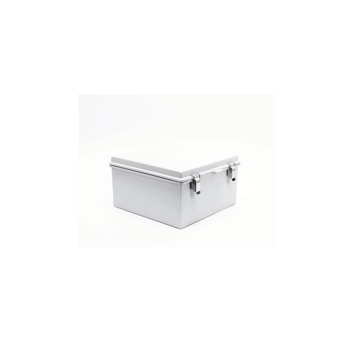 Gabinete de Plástico ABS, Uso en Intemperie ip66 (300 x 300 x 180 mm) Cierre por Broche Inoxidable y Permite Cerrado