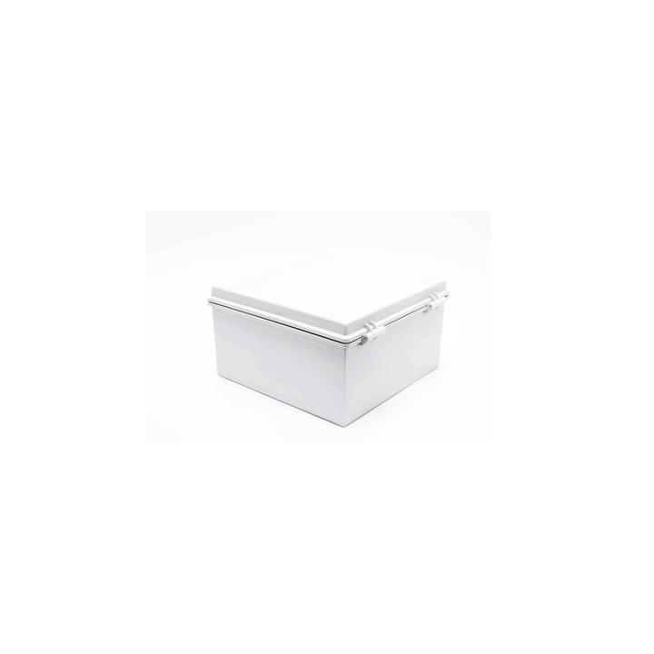 Gabinete de Plástico ABS, Uso en Intemperie ip66 (300 x 300 x 180 mm) Cierre por Broche Inoxidable y Permite Cerrado