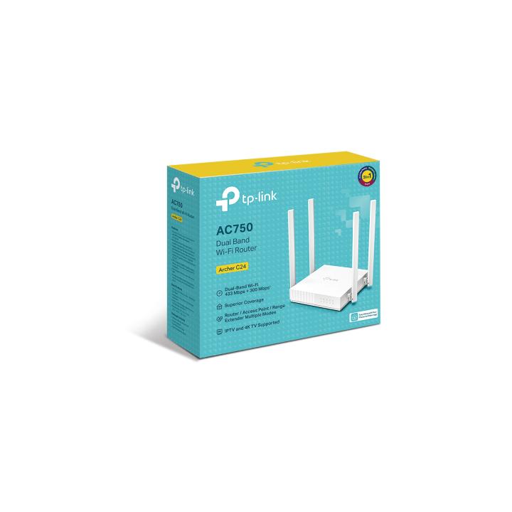 Router Inalámbrico AC750 / 2.4 GHz y 5 GHz Hasta 733 Mbps / 4 Antenas Externas Omnidireccional / 3 Modos en 1 / 4