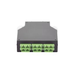 Distribuidor de Fibra Óptica para Riel Din, 6 Acopladores SC/APC Duplex Monomodo con Charola de Empalme