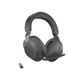 Jabra Evolve2 85, Auricular stereo versión MS con cancelación de ruido activa, dongle USB-A indicador de ocupado