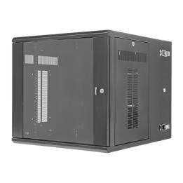 Gabinete PanZone de Montaje en Pared, de 19in, Puerta con Ventana de Seguridad, 12 UR, 762mm de Profundidad, Color Negro