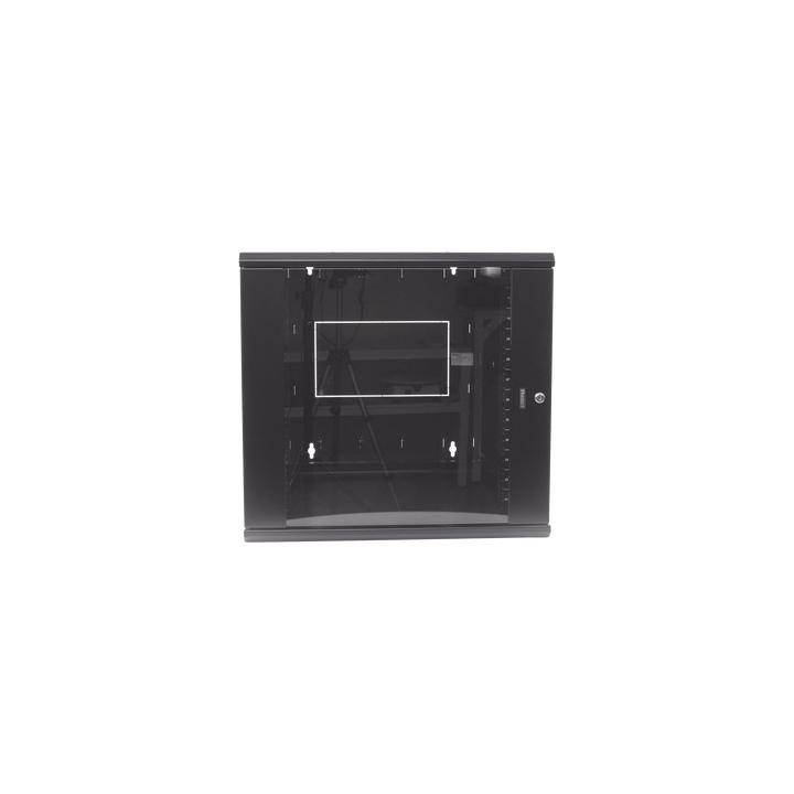 Gabinete PanZone de Montaje en Pared, de 19in, Puerta con Ventana de Seguridad, 12 UR, 762mm de Profundidad, Color Negro