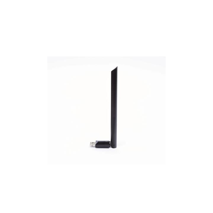 Adaptador  USB inalámbrico doble banda AC 600 Mbps, antena de alta ganancia.