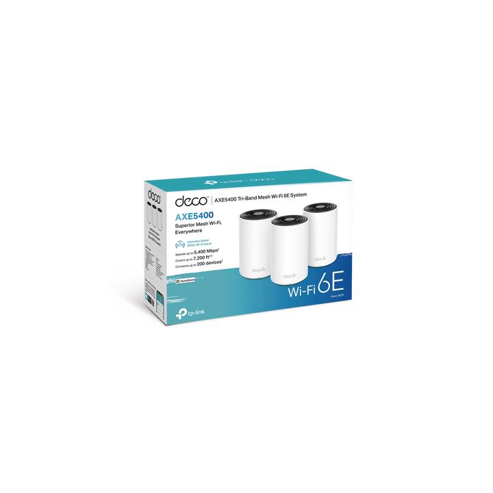 Kit 3 Routers Inalámbricos MESH Interior para Hogar / Doble Banda Wi-Fi 6E AX5400 Mbps / 3 Puerto Gigabit WAN/LAN / 4