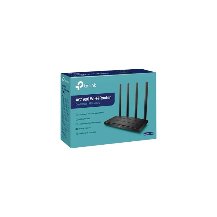Router inalámbrico WiFi 5 ac / Wave 2 MU-MIMO 3x3 1900 Mbps / Doble Banda 2.4 y 5 GHz / 1 puerto WAN 10/100/1000 Mbps