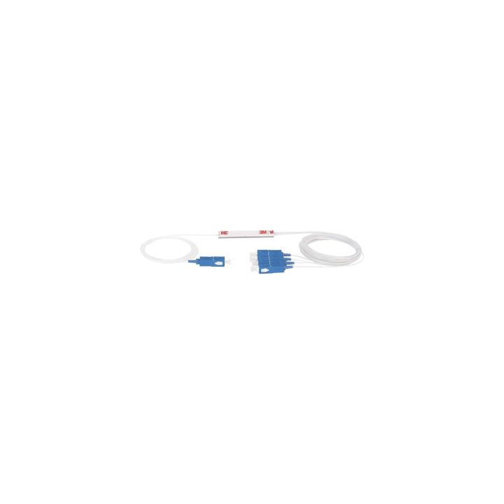 Splitter (Divisor Óptico) tipo PLC, de 1x4, conectores SC/UPC