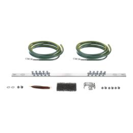 Kit de Puesta a Tierra con dos Jumpers 6 AWG y Barra de Conexiones de 20 Orificios, para Rack de 19in