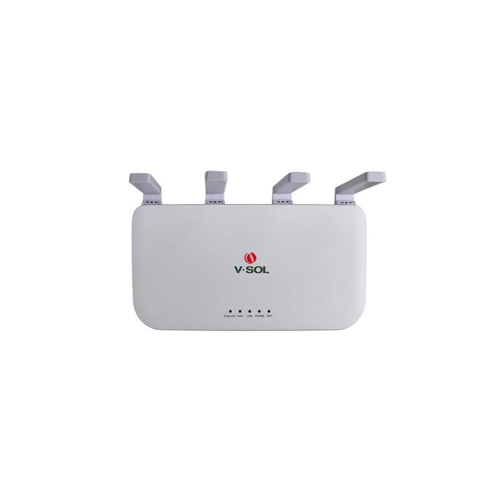 ONU XGSPON / Wi-Fi 6 / 1 Puerto RJ45 2.5 Gbps / 3 Puertos RJ45 1 Gbps / 1 FXS / 1 Puerto USB /