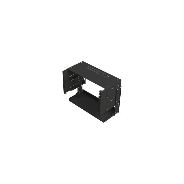 Rack Abierto de montaje en Pared, de 19in, 5 Unidades de rack, Profundidad Ajustable (8" a 12") con Charola de Uso