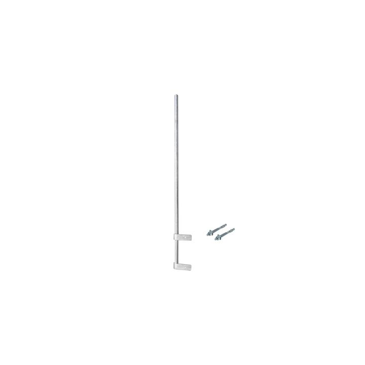 Mástil Liviano de Pared de 1.5 m (Diam. 1-1/4") con Cejas de Fijación  Soldadas, ¡No se gira! Incluye Taquetes para