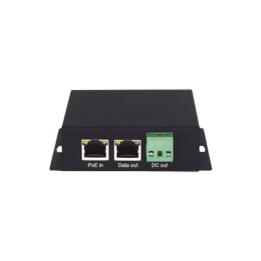 Splitter PoE / 1 Puerto PoE Entrada / 1 Puerto Salida Datos / 1 Salida de 12 Vcc, 2A / Presupuesto PoE 30W /
