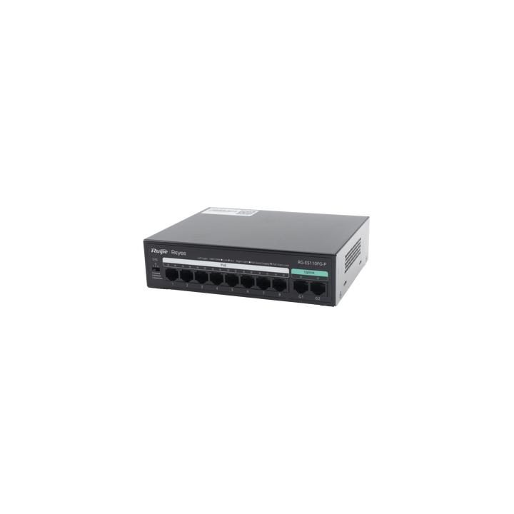 Switch PoE+ no Administrable, hasta 110 Watts, 8 puertos PoE+ 10/100 y 2 Uplinks Gigabit 1G