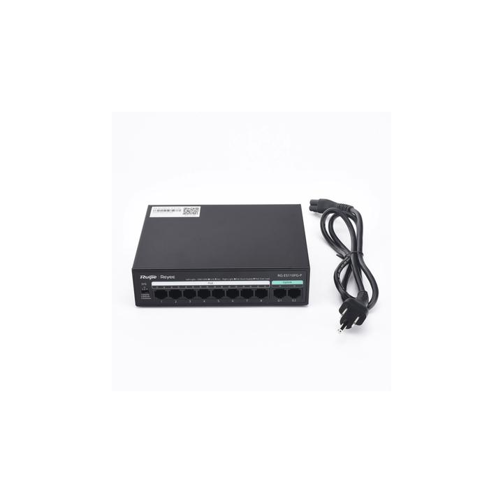 Switch PoE+ no Administrable, hasta 110 Watts, 8 puertos PoE+ 10/100 y 2 Uplinks Gigabit 1G