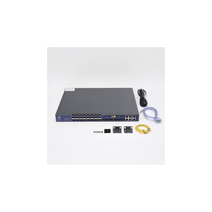 OLT de 16 puertos EPON con 12 puertos Uplink (4 puertos Gigabit Ethernet + 4 puertos SFP + 4 puertos SFP+) , hasta