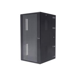 Gabinete PanZone de Montaje en Pared, de 19in, Puerta con Ventana de Seguridad, 26 UR, 762mm de Profundidad, Color Negro