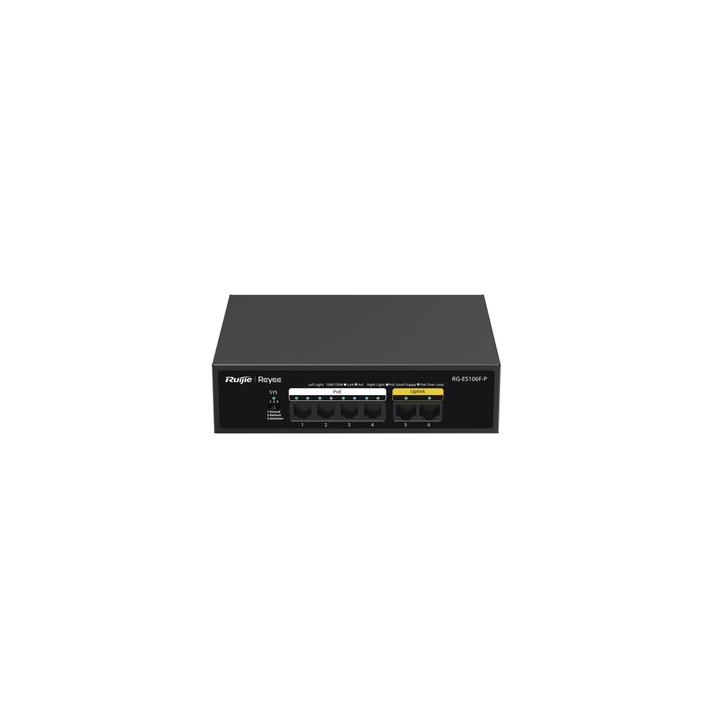 Switch PoE+ no Administrable, 6 Puertos 10/100 Mbps, hasta 54 Watts