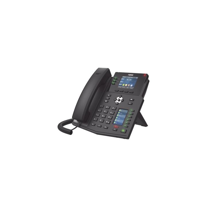 Teléfono IP Empresarial con Estándares Europeos, 12 lineas SIP con pantalla a color, 30 teclas DSS/BLF, puertos