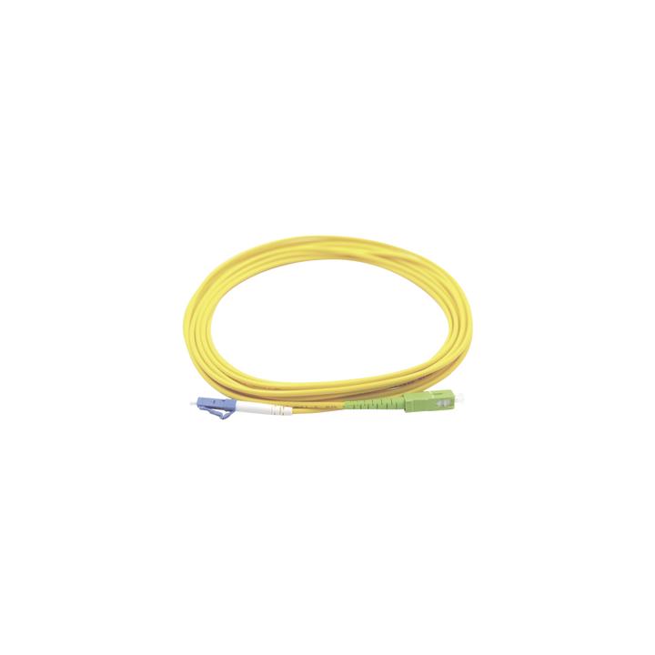 Jumper de Fibra Óptica Monomodo LC/UPC-SC/APC Simplex, Color Amarillo 3 Metros (9.84 Pies)