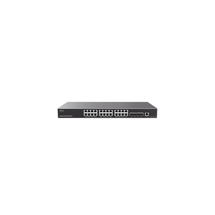 Switch Capa 3 Administrable / 24 puertos 10/100/1000 Mbps + 4 Puertos SFP+ de 10 Gigabits / Compatible con GWN Cloud.